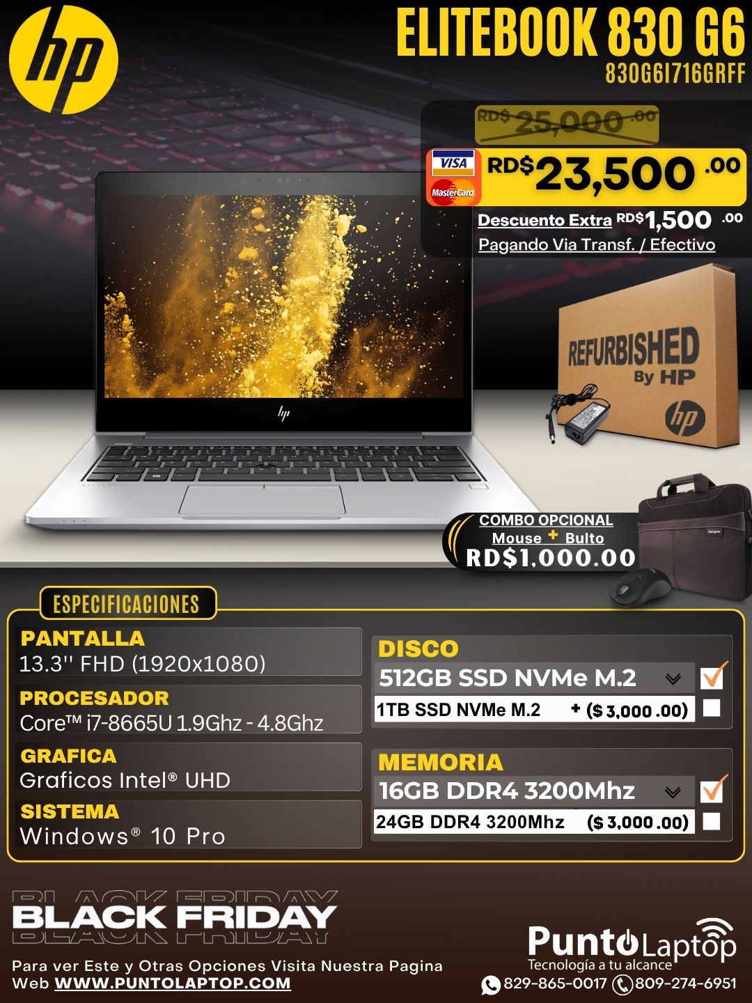 ❞𝐑𝐞𝐟𝐮𝐫𝐛𝐢𝐬𝐡𝐞𝐝❞ HP EliteBook 830 G6 13.3" FHD Core™ i7-8665U 512GB SSD 16GB W10 Pro SILVER