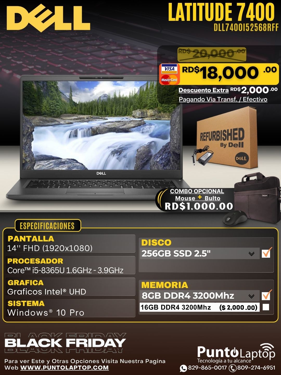 ❞𝐑𝐞𝐟𝐮𝐫𝐛𝐢𝐬𝐡𝐞𝐝❞ Dell Latitude 7400 14" FHD Core™ i5-8365U 256GB SSD 8GB  W10 Pro SILVER Bcklt