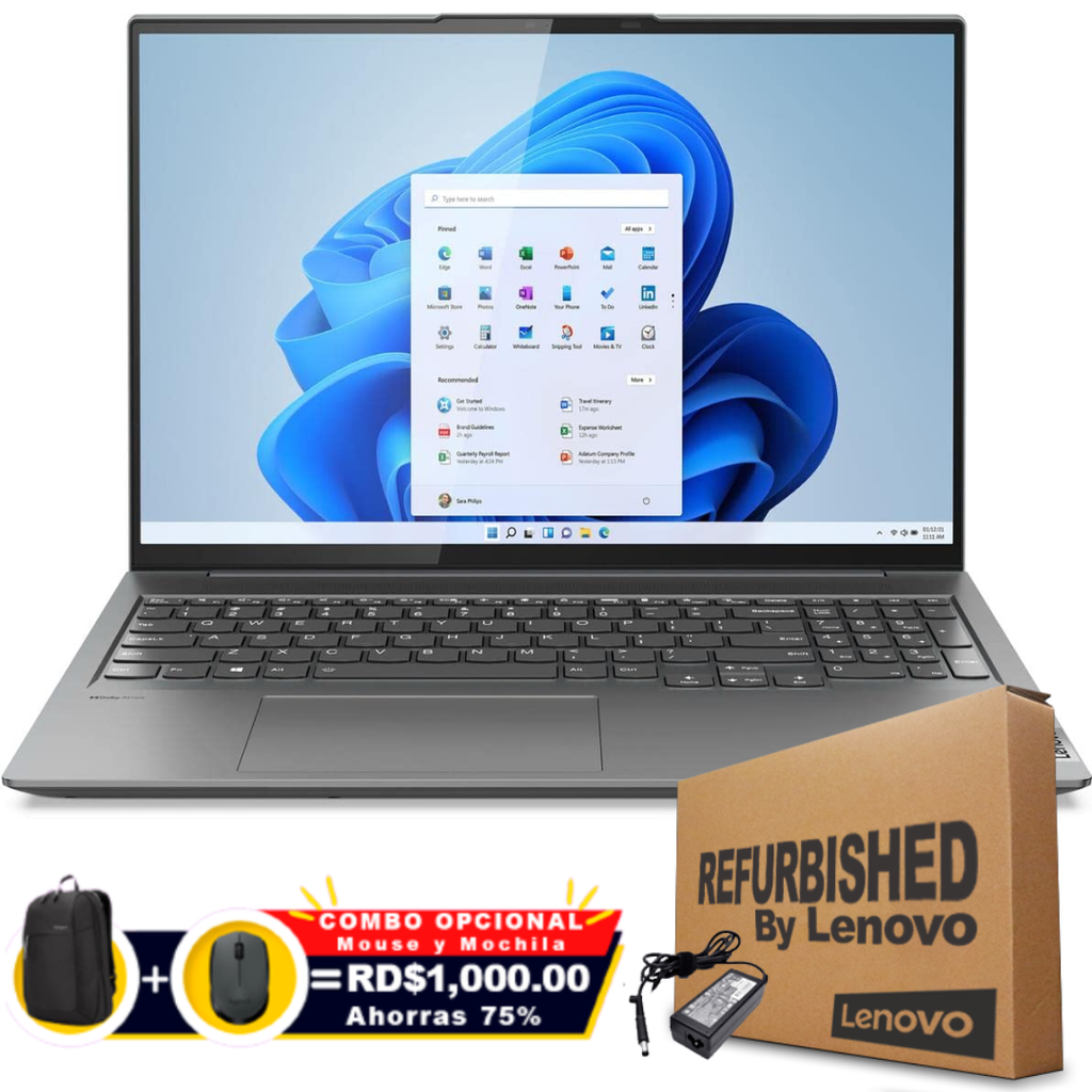 ❞𝐑𝐞𝐟𝐮𝐫𝐛𝐢𝐬𝐡𝐞𝐝❞ Lenovo SLIM 7 16IAH7 16" 2.5K (2560x1600) Touch 120Hz Core™ i7-12700H 1TB SSD 16GB W11 Arc™ A370M 4GB STORM GREY Bcklt