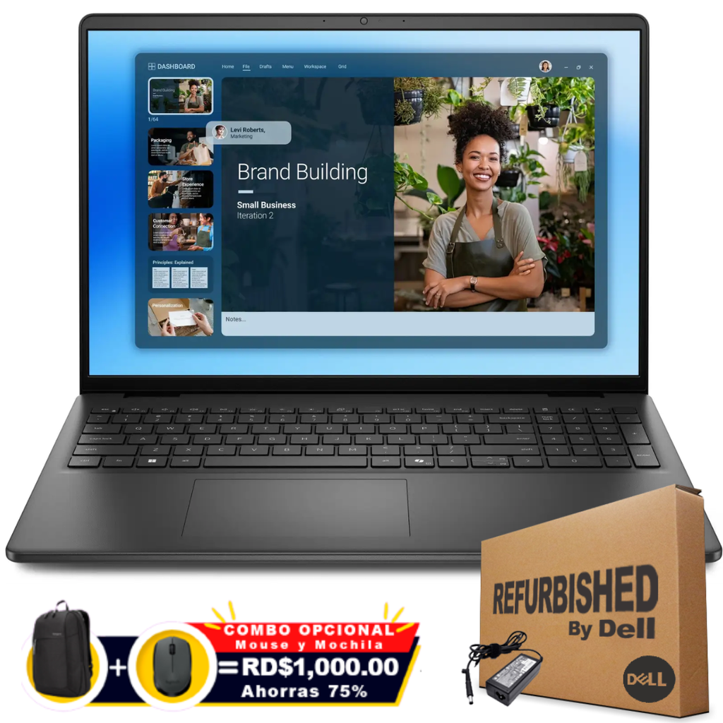 ❞𝐑𝐞𝐟𝐮𝐫𝐛𝐢𝐬𝐡𝐞𝐝❞ Dell 16 DC16255-A087BLK 16" WUXGA FHD Touch Ryzen™ 7 250 1TB SSD 16GB W11 Bclkt BLACK