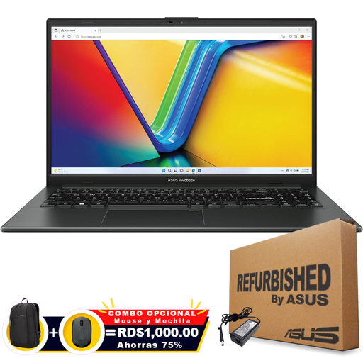 [E1504GAWS36RFF] ❞𝐑𝐞𝐟𝐮𝐫𝐛𝐢𝐬𝐡𝐞𝐝❞ Asus VivoBook E1504GA-WS36 15.6&quot; Core™ i3-N305 256GB USF 8GB W11 BLACK