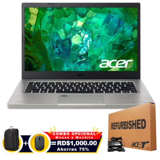 [NXKBKAA001RFF] ❞𝐑𝐞𝐟𝐮𝐫𝐛𝐢𝐬𝐡𝐞𝐝❞ Acer Aspire Vero AV14 14&quot; FHD Core™ i5-1235U 512GB SSD 16GB W11 GRAY Bcklt