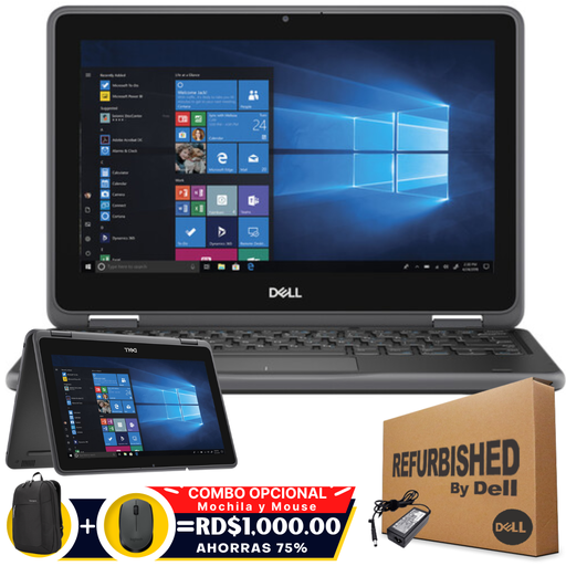 [DE31902IN1RFF] ❞𝐑𝐞𝐟𝐮𝐫𝐛𝐢𝐬𝐡𝐞𝐝❞ Dell Latitude 3190 14" Touch 2-IN-1 Pentium® Silver N5030 128GB SSD 8GB W10 Pro DARK GRAY