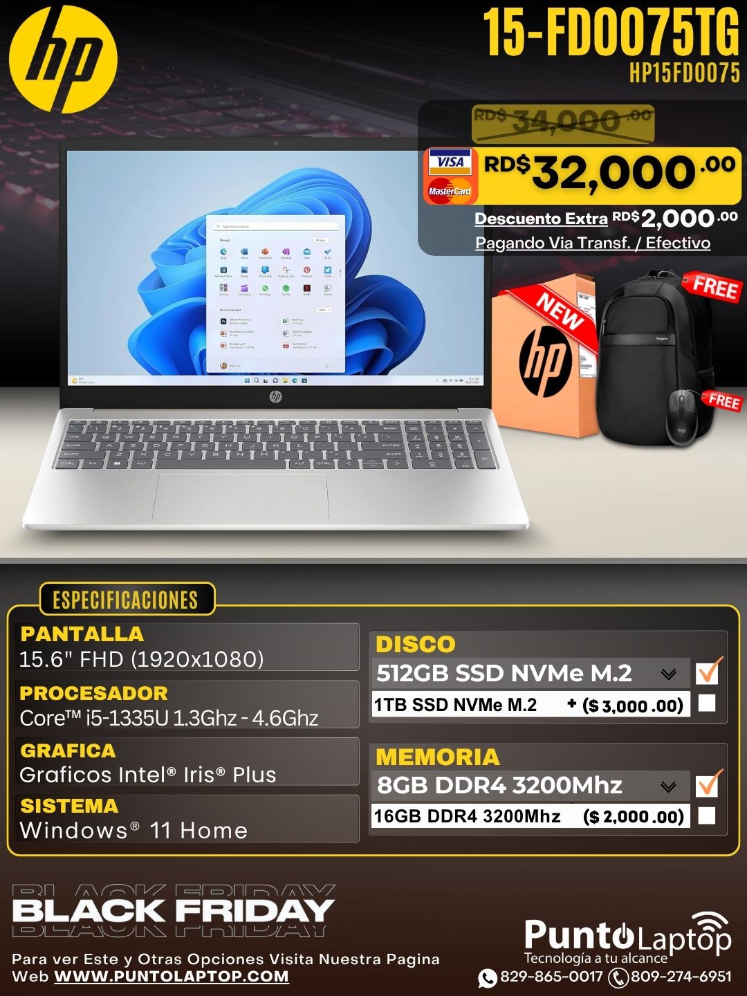 HP 15-FD0075TG 15.6" FHD Core™ i5-1335U 512GB SSD 8GB W11 NATURAL SILVER