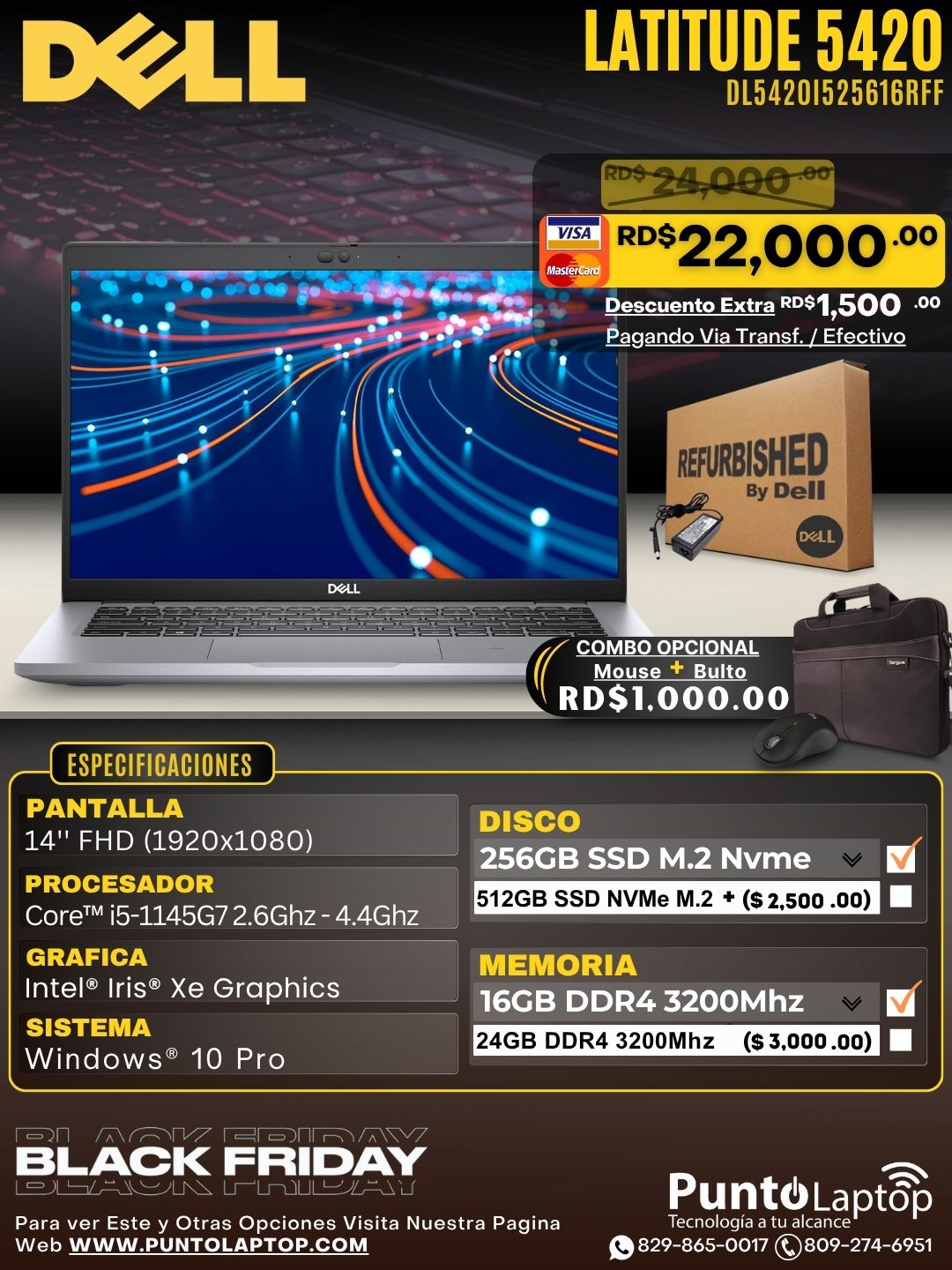 ❞𝐑𝐞𝐟𝐮𝐫𝐛𝐢𝐬𝐡𝐞𝐝❞ Dell Latitude 5420 14" FHD Core™ i5-1145G7 256G BSSD 16GB W10 Pro GRAY