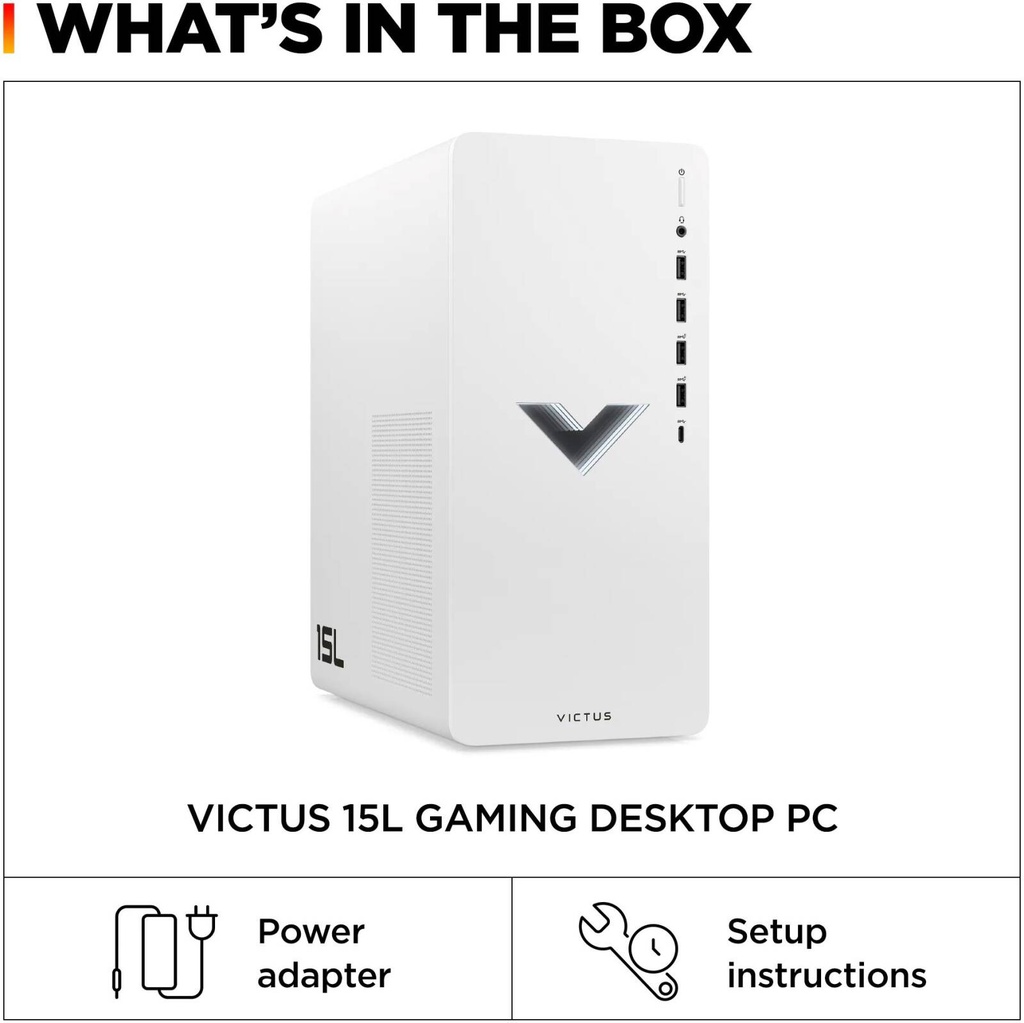 HP Victus 15L TG02-2000 GAMING TOWER Core™ i5-14400F 1TB SSD 32GB W11 NVIDIA® RTX 3050 4GB