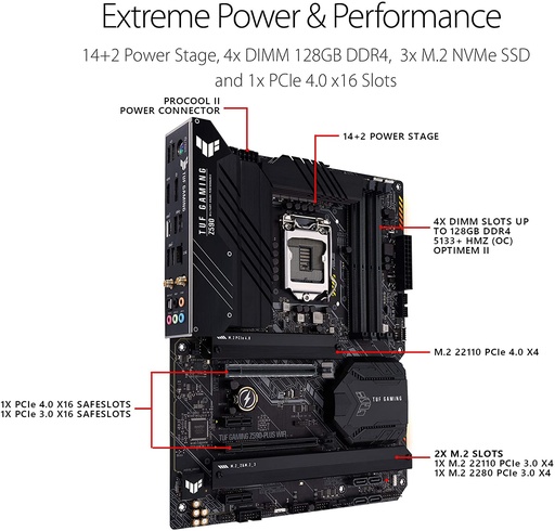 ASRock Z590 STEEL LEGEND LGA1200 ATX Motherboard, DDR4, PCIe 3.0, SATA III, 7.1-Channel Audio