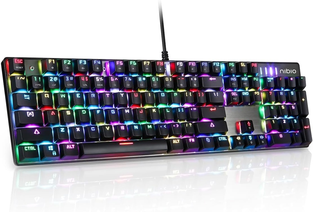 Nibio Teclado Nibio K200 Strike iluminado RGB ideal Para Gamers