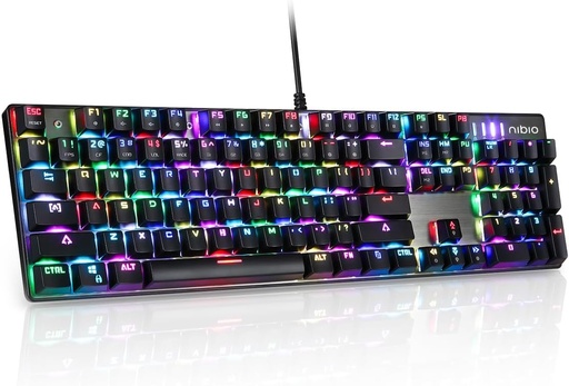 Teclado Nibio K200 Strike iluminado RGB ideal Para Gamers