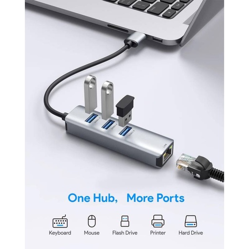 4-in-1 USB 3.0 ► 3x USB3.0 │ 1x RJ45