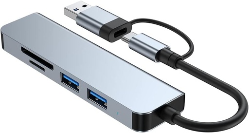 5-in-2 USB/USB-C ► 1x USB3.0 │ 2xUSB2.0 │ SD/TF