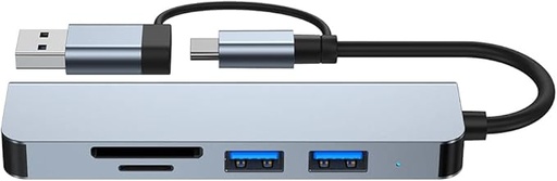 5-in-2 USB/USB-C ► 1x USB3.0 │ 2xUSB2.0 │ SD/TF