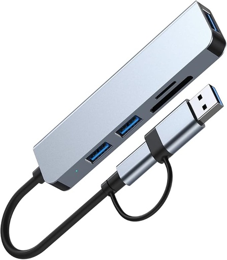 5-in-2 USB/USB-C ► 1x USB3.0 │ 2xUSB2.0 │ SD/TF