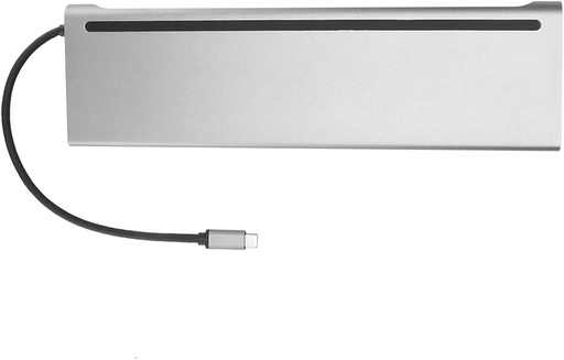 12-in-1 USB-C ► 2x HDMI (4K@30Hz) │ 1x VGA(1080P@60Hz) │ 1x RJ45 │ 2x USB2.0 │ 1x USB3.0 │ 2x USB-C │ 1x Audio Port │ 1x SD/TF