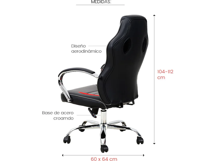 Silla Gamer Nibio Rookie GC029 Negro con Azul