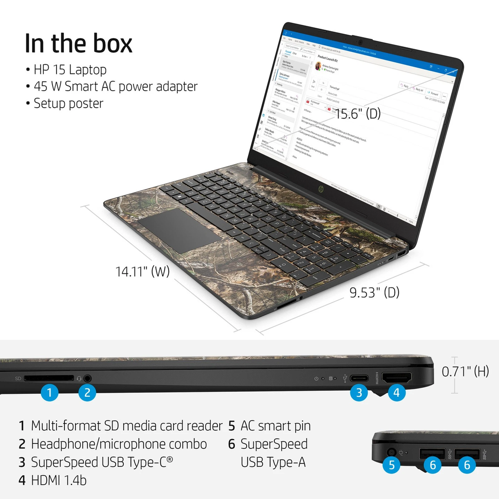 HP HP 15-DY2033 15.6" Core™ i3-1115G4 256GB SSD 8GB W11 MOSSY OAK