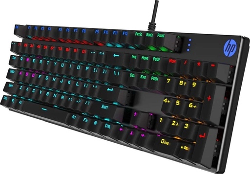 HP GK400F Mechanical Gaming Keyboard Gun Color Metal Panel RGB Backlit