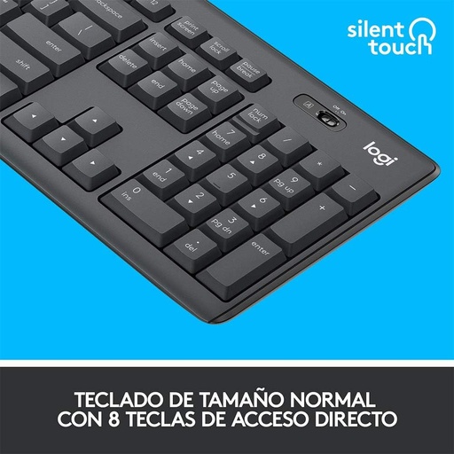 Logitech MK295 Silent Wireless Combo Mause y Teclado Negro Español