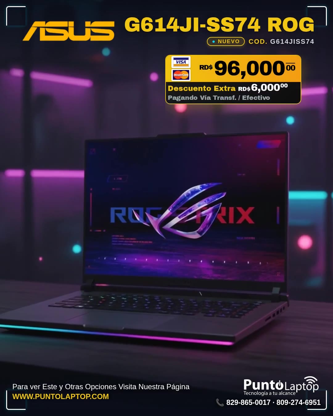 ASUS G614JI-SS74 ROG Strix 16" WUXGA FHD 165Hz Core™ i7-13650HX 512GB SSD 16GB RTX 4070 W11 Gray