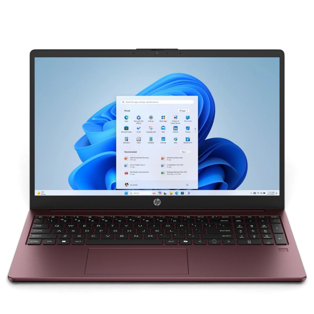 HP HP 15-FD0088 15.6" HD Intel® N200 128GB UFS 4GB W11 GLIMMER GARNET