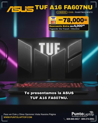 Asus TUF A16 FA607NUQ 16" FHD 144Hz Ryzen™ 7 170 512GB SSD 16GB W11 RTX 4050 6GB GRAY