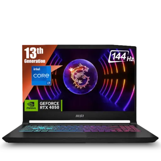 MSI KATANA 15 B13VEK-1675 15.6" FHD 144Hz IPS Core™ i7-13620H 1TB SSD 16GB W11 NVIDIA® RTX 4050 6GB BLACK RGB Backlt