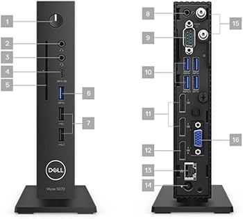 Dell Dell Wyse 5070 Thin Client Pentium® Silver J5005 64GB eMMC 8GB W10 IoT 64-bit LTSC Keyboard Mouse BLACK