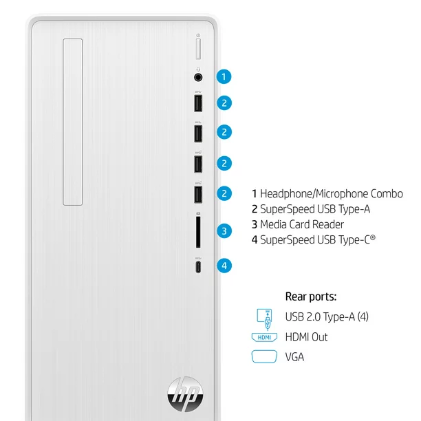 HP PAVILION DESKTOP TP01-3003W I5-12400 12GB 512GB SSD W11