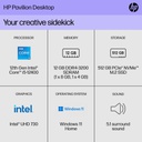 HP PAVILION DESKTOP TP01-3003W I5-12400 12GB 512GB SSD W11