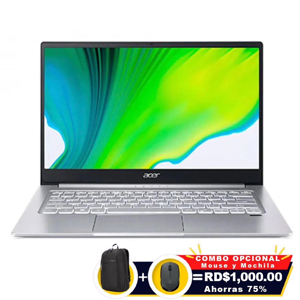 Acer SWIFT 3 SF314 14&quot; FHD Core™ i5-1135G7 512GB SSD 8GB W10 SILVER Bcklt (copia)