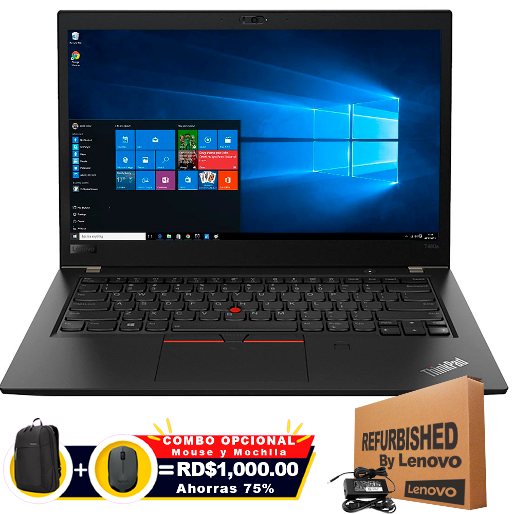 ❞𝐑𝐞𝐟𝐮𝐫𝐛𝐢𝐬𝐡𝐞𝐝❞ Lenovo ThinkPad T480s 14&quot; FHD Core™ i5-8350U 256GB SSD 16GB W10 Pro BLACK