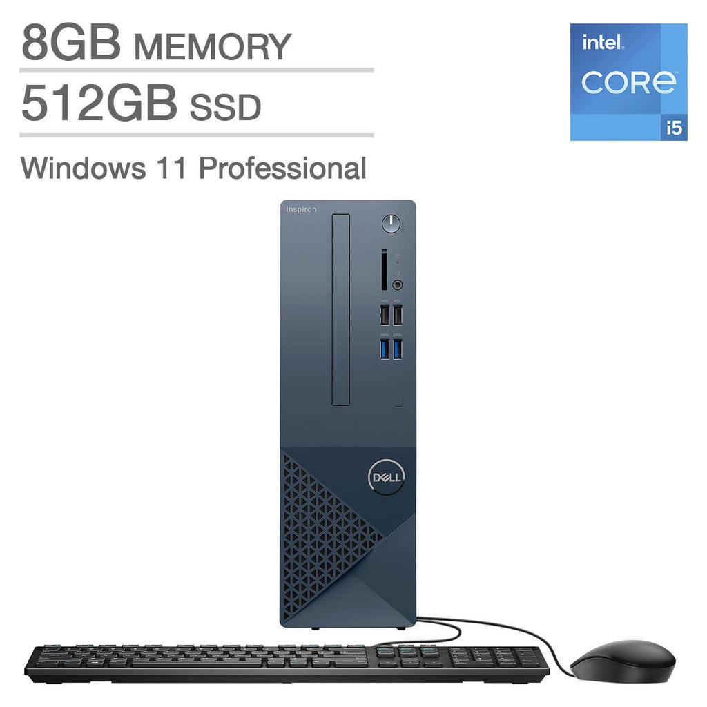 Dell inspiron 3020-5599BLU SFF Core™ i5-13400 512GB SSD 8GB BT WiFi W11 Keyboard Mouse BLACK