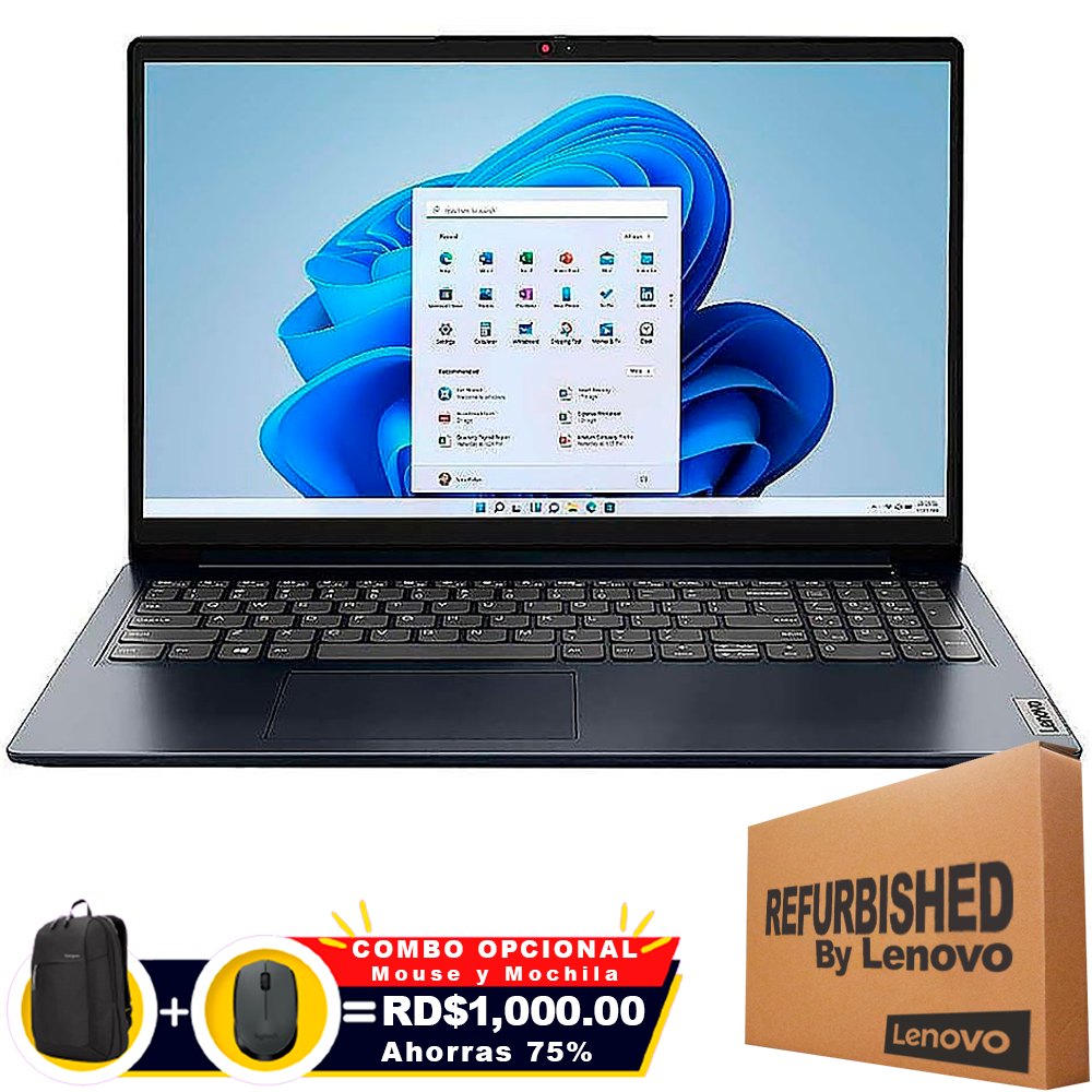 ❞𝐑𝐞𝐟𝐮𝐫𝐛𝐢𝐬𝐡𝐞𝐝❞ LENOVO ID 1 15IJL7 15.6&quot; FHD Pentium N6000 128GB SSD 4GB W11 BLUE