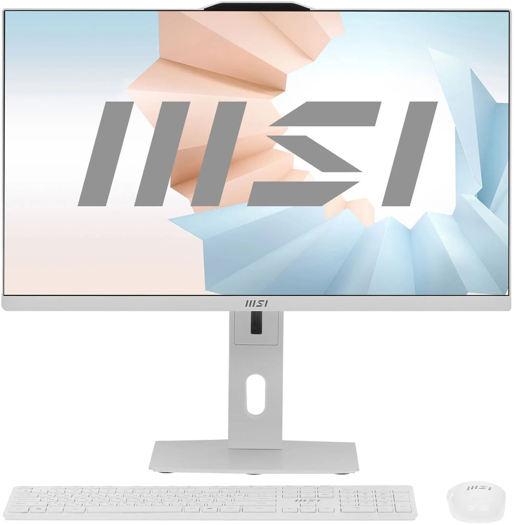 MSI Modern AM272P 12M-028 ALL-IN-ONE 27&quot; FHD IPS Core™ i7-1260P 512GB SSD 16GB W11 IR Webcam Keyboard Mouse WHITE