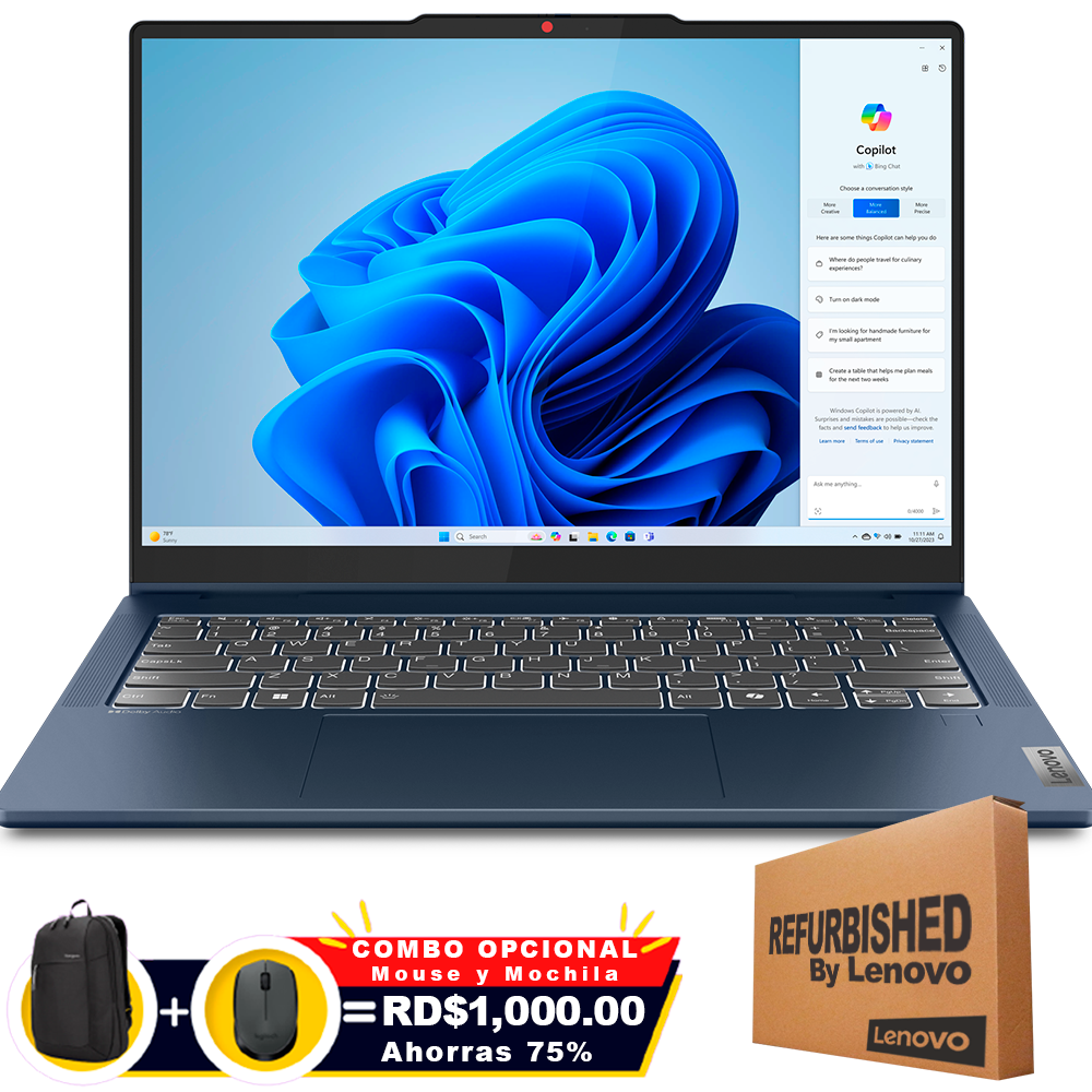 ❞𝐑𝐞𝐟𝐮𝐫𝐛𝐢𝐬𝐡𝐞𝐝❞ Lenovo 5 14AHP9 2-IN-1 14&quot; WUXGA FHD Touch IPS Ryzen™ 7 8845HS 1TB SSD 16GB W11 BLUE Bcklt