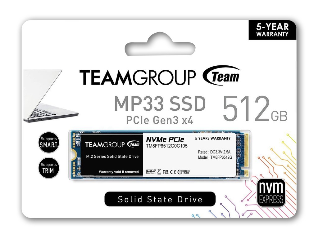 Disco Duro Para Laptop 1&quot; Team Group 512GB SSD PCIe NVMe