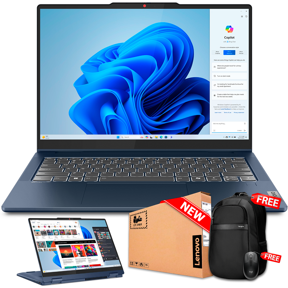 Lenovo 5 14AHP9 2-IN-1 14&quot; WUXGA FHD Touch IPS Ryzen™ 5 8645HS 512GB SSD 16GB W11 BLUE Bcklt
