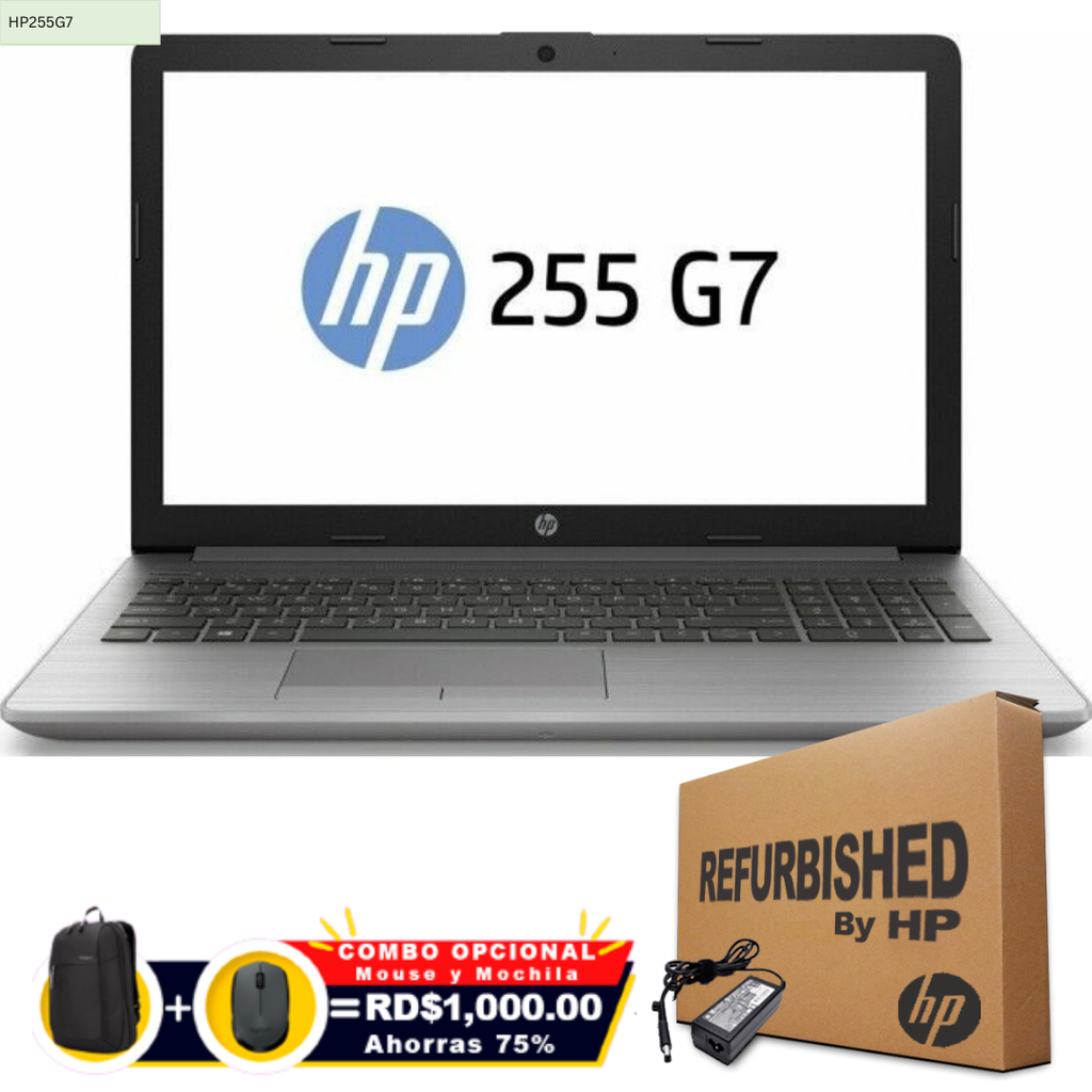 ❞𝐑𝐞𝐟𝐮𝐫𝐛𝐢𝐬𝐡𝐞𝐝❞ HP 255 G7 15.6&quot; AMD Athlon Silver 3050U 256GB SSD 8GB W10 Pro Silver