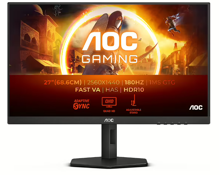 AOC Q27G4XN 27&quot; Gaming Monitor 2K QHD 2560x1440 180Hz 1ms Adaptive-Sync