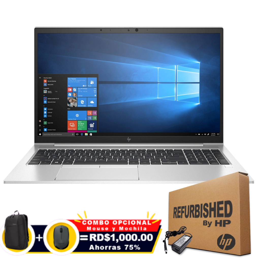❞𝐑𝐞𝐟𝐮𝐫𝐛𝐢𝐬𝐡𝐞𝐝❞ HP EliteBook 855 G8 15.6" FHD Touch Ryzen™ 7 5850U 256GB SSD 16GB W10 Pro SILVER