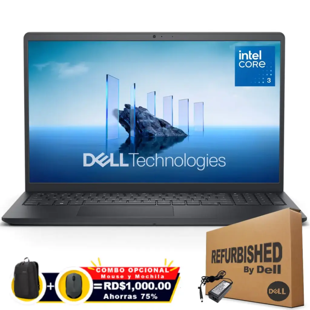 Dell 15 DC15250 15.6" FHD 120Hz Core™ 3 100U 512GB SSD 8GB W11 BLACK
