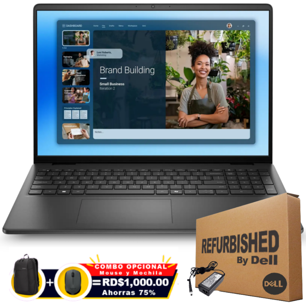 Dell 16 DC16255-A087BLK 16" WUXGA FHD Touch Ryzen™ 7 250 1TB SSD 16GB W11 Bclkt BLACK