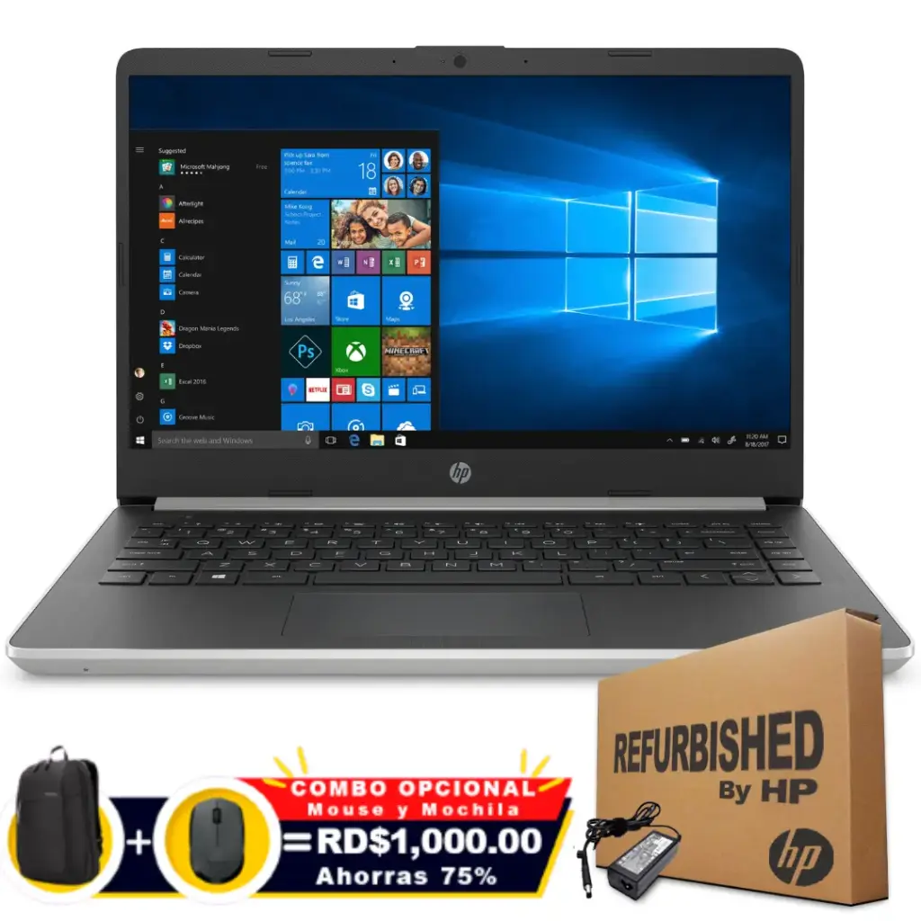 HP 14-DQ1059 14'' Core i5-10th 1.0GHz 256GB SSD 8GB WIN10