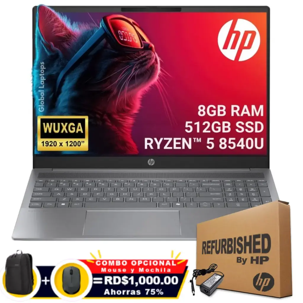 HP Pavilion 16-AG0052 16" FHD Ryzen™ 5 8540U 512GB SSD 8GB W11 SILVER