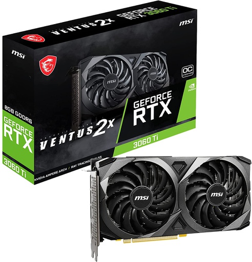 [MSIG306TV2X8CL] MSI-NVIDIA Geforce RTX 3060 Ti VENTUS 2X 8G OCV1 LHR-8GB GDDR6 - PCI Express 4.0