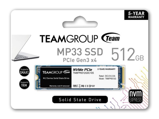[TM8FPD512G0] Disco Duro Para Laptop 1&quot; Team Group 512GB SSD PCIe NVMe