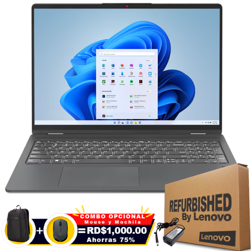 Lenovo FLEX 5 16IAU7 2-IN-1 16" FHD Touch Core™ i7-1255U 512GB SSD 8GB W11 CLOUD GREY Bcklt
