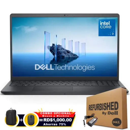 Dell 15 DC15250 15.6" FHD 120Hz Core™ 3 100U 512GB SSD 8GB W11 BLACK