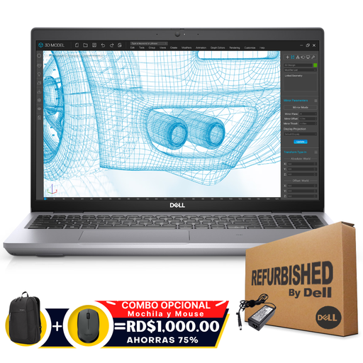 Dell Precision 3561 15.6" FHD Core™ i7-11800H 512GB SSD 32GB W10 Pro NVIDIA® QUADRO T2100 4GB Bcklt TITAN GRAY