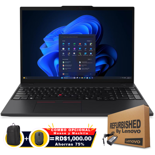 Lenovo ThinkPad T16 16" WUXGA FHD Core™ i5-1240P 512GB SSD 32GB W11 Pro BLACK Bcklt
